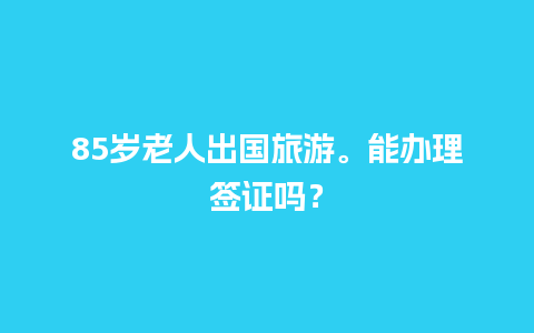 85岁老人出国旅游。能办理签证吗？