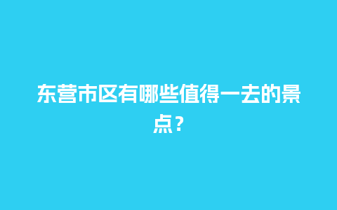 东营市区有哪些值得一去的景点？