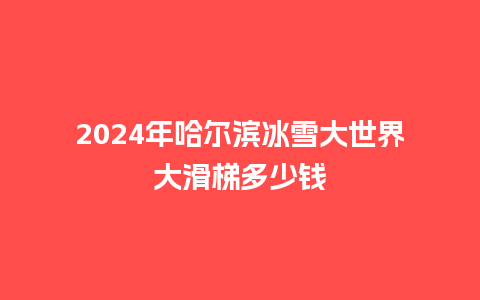 2024年哈尔滨冰雪大世界大滑梯多少钱