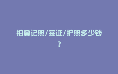 拍登记照/签证/护照多少钱？