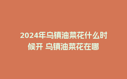 2024年乌镇油菜花什么时候开 乌镇油菜花在哪