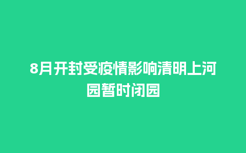 8月开封受疫情影响清明上河园暂时闭园