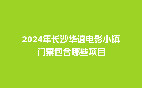 2024年长沙华谊电影小镇门票包含哪些项目