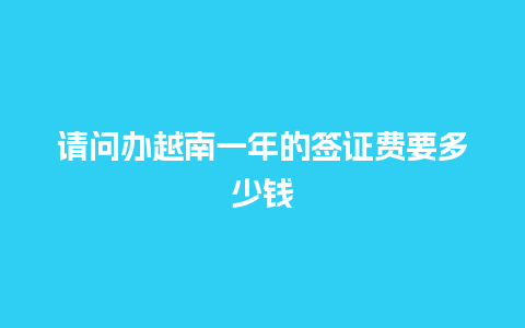 请问办越南一年的签证费要多少钱