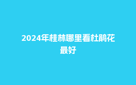 2024年桂林哪里看杜鹃花最好