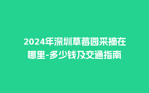 2024年深圳草莓园采摘在哪里-多少钱及交通指南