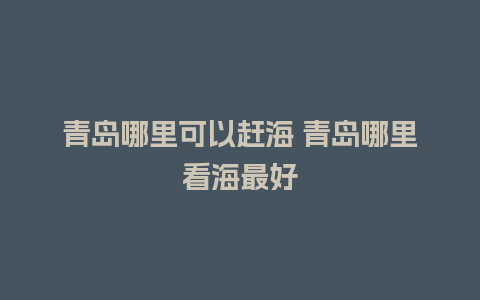 青岛哪里可以赶海 青岛哪里看海最好