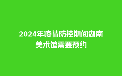 2024年疫情防控期间湖南美术馆需要预约