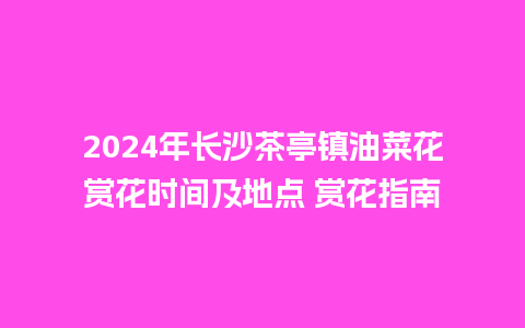 2024年长沙茶亭镇油菜花赏花时间及地点 赏花指南