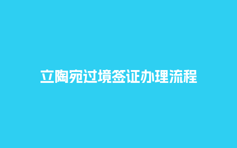 立陶宛过境签证办理流程