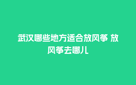 武汉哪些地方适合放风筝 放风筝去哪儿