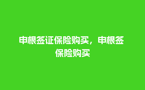 申根签证保险购买，申根签 保险购买