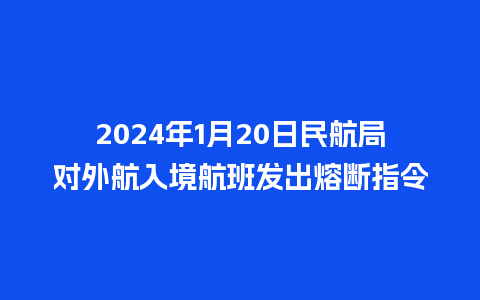 2024年1月20日民航局对外航入境航班发出熔断指令