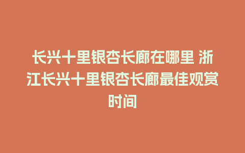 长兴十里银杏长廊在哪里 浙江长兴十里银杏长廊最佳观赏时间