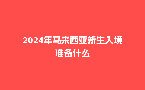 2024年马来西亚新生入境准备什么