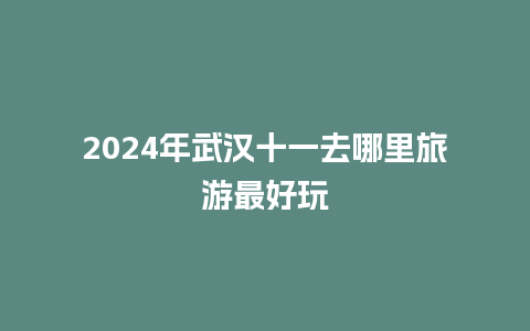 2024年武汉十一去哪里旅游最好玩