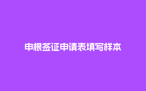 申根签证申请表填写样本