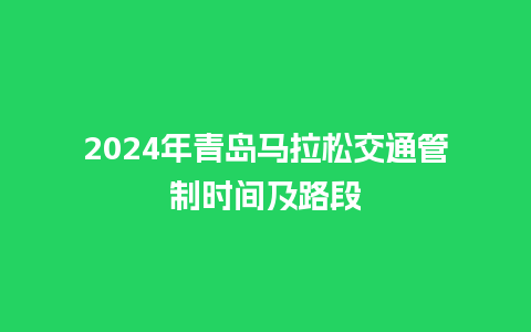 2024年青岛马拉松交通管制时间及路段