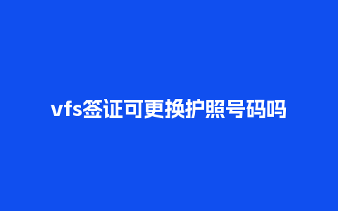 vfs签证可更换护照号码吗