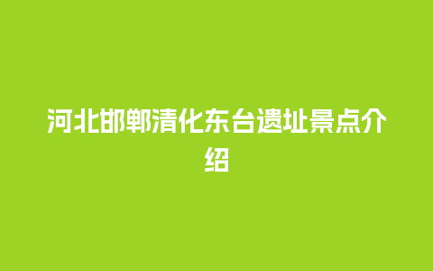 河北邯郸清化东台遗址景点介绍