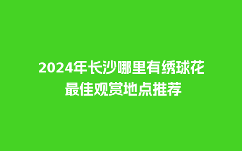 2024年长沙哪里有绣球花 最佳观赏地点推荐