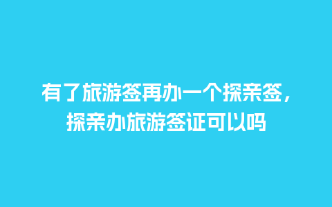 有了旅游签再办一个探亲签，探亲办旅游签证可以吗