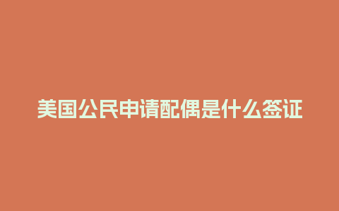 美国公民申请配偶是什么签证