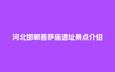 河北邯郸菩萨庙遗址景点介绍