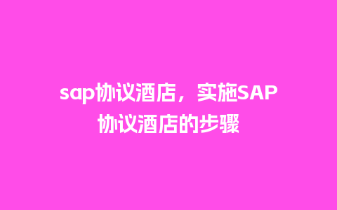 sap协议酒店，实施SAP协议酒店的步骤