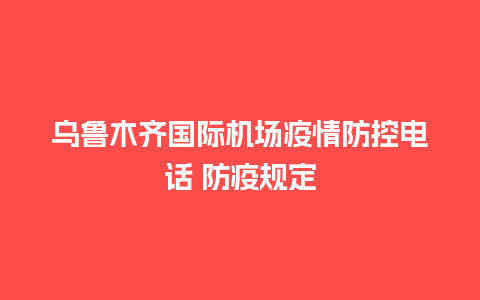 乌鲁木齐国际机场疫情防控电话 防疫规定