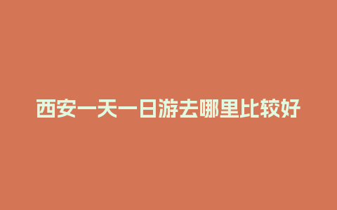 西安一天一日游去哪里比较好