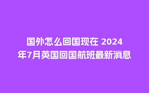 国外怎么回国现在 2024年7月英国回国航班最新消息