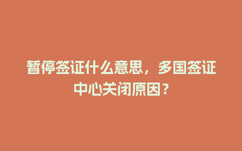 暂停签证什么意思，多国签证中心关闭原因？