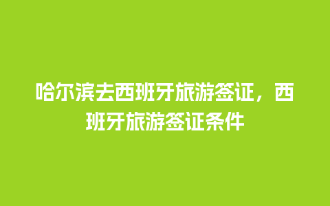 哈尔滨去西班牙旅游签证，西班牙旅游签证条件