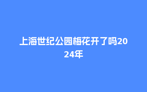 上海世纪公园梅花开了吗2024年