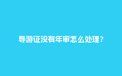 导游证没有年审怎么处理？