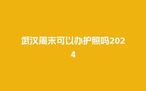 武汉周末可以办护照吗2024