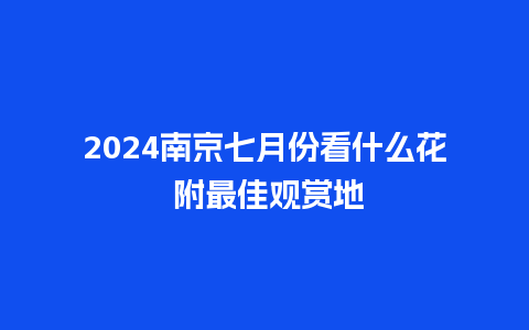 2024南京七月份看什么花 附最佳观赏地