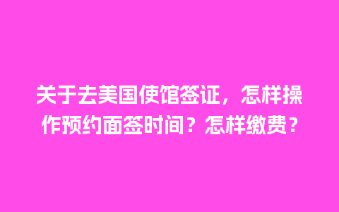 关于去美国使馆签证，怎样操作预约面签时间？怎样缴费？