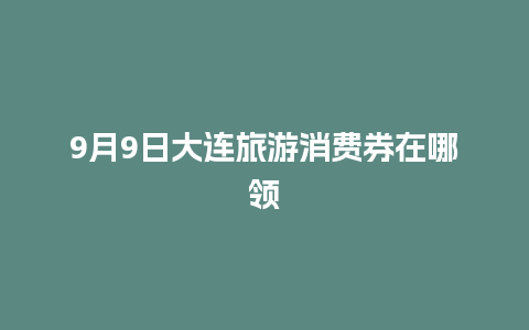 9月9日大连旅游消费券在哪领