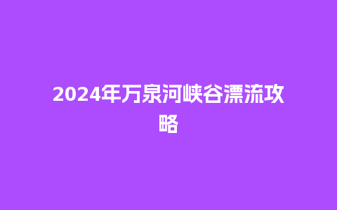 2024年万泉河峡谷漂流攻略