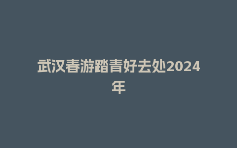 武汉春游踏青好去处2024年