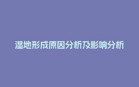 湿地形成原因分析及影响分析