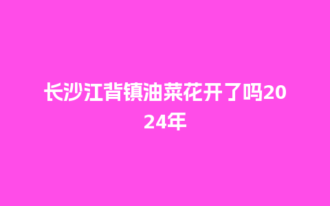 长沙江背镇油菜花开了吗2024年