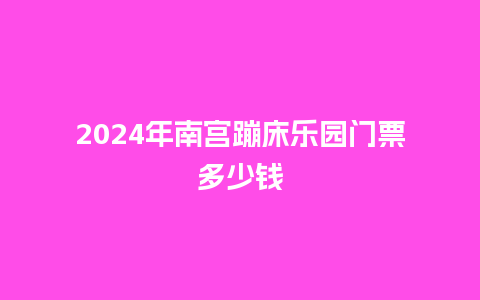 2024年南宫蹦床乐园门票多少钱