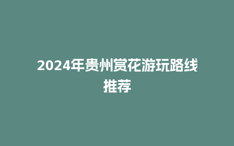 2024年贵州赏花游玩路线推荐