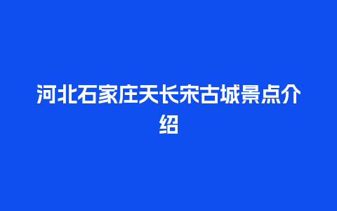 河北石家庄天长宋古城景点介绍