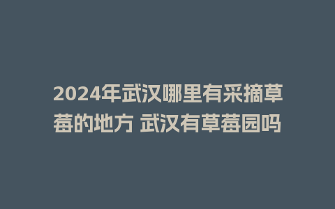 2024年武汉哪里有采摘草莓的地方 武汉有草莓园吗