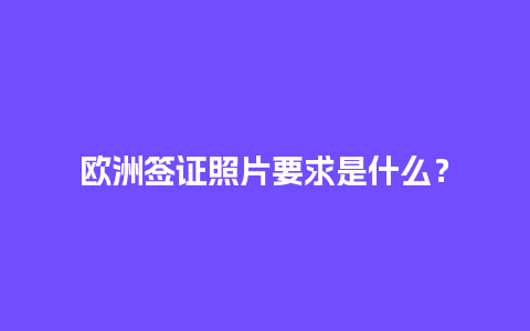 欧洲签证照片要求是什么？