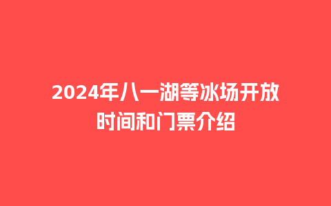 2024年八一湖等冰场开放时间和门票介绍